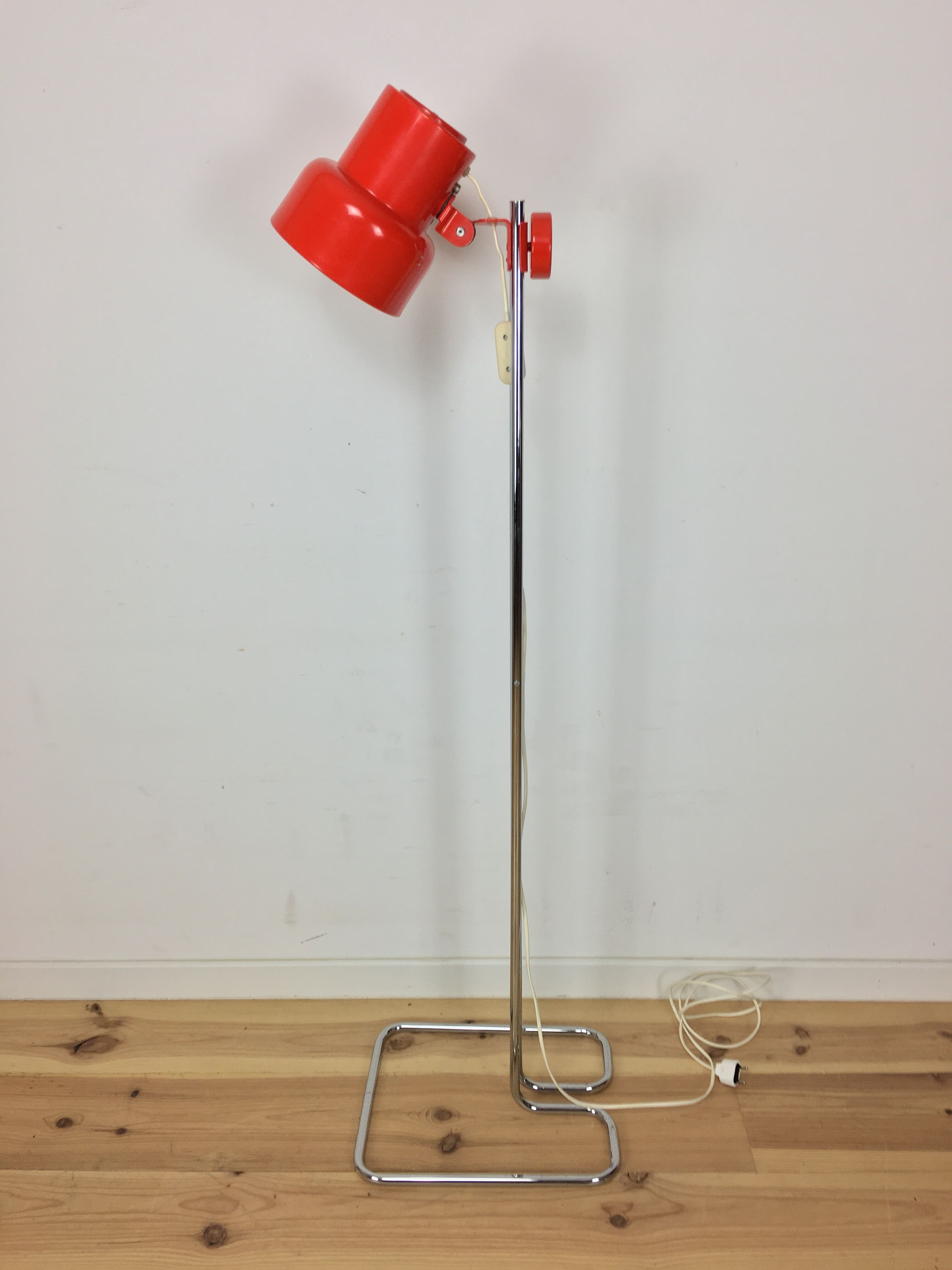 Lamppost for Ikea, space age, orange spot, 70s