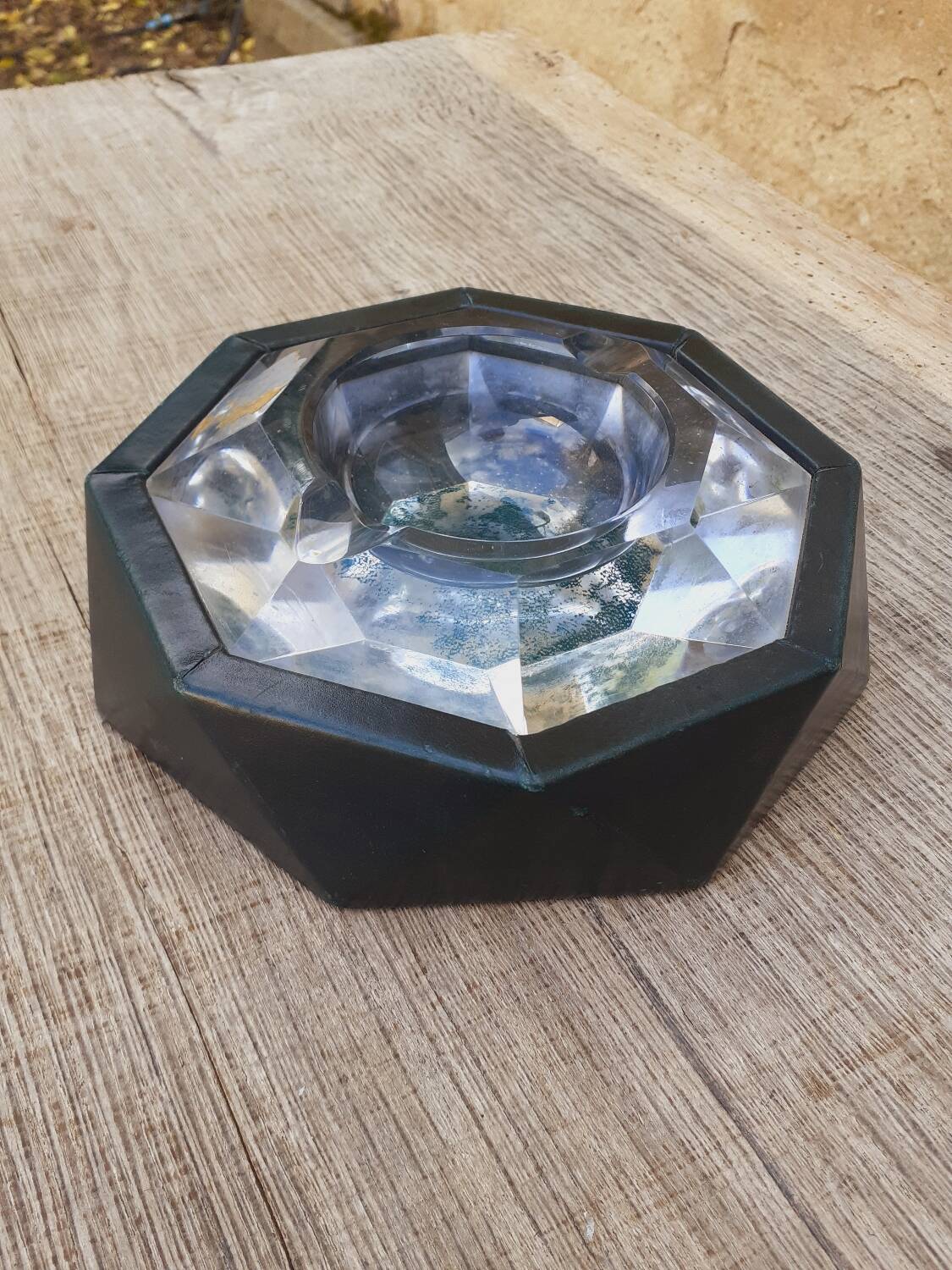 Ashtray Le Tanneur and crystal Val St Lambert