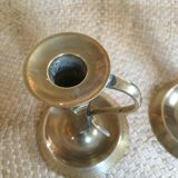 Duo of brass candlesticks