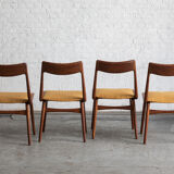 Set of 4 boomerang dining chairs by Alfred Christensen, Denmark 1960