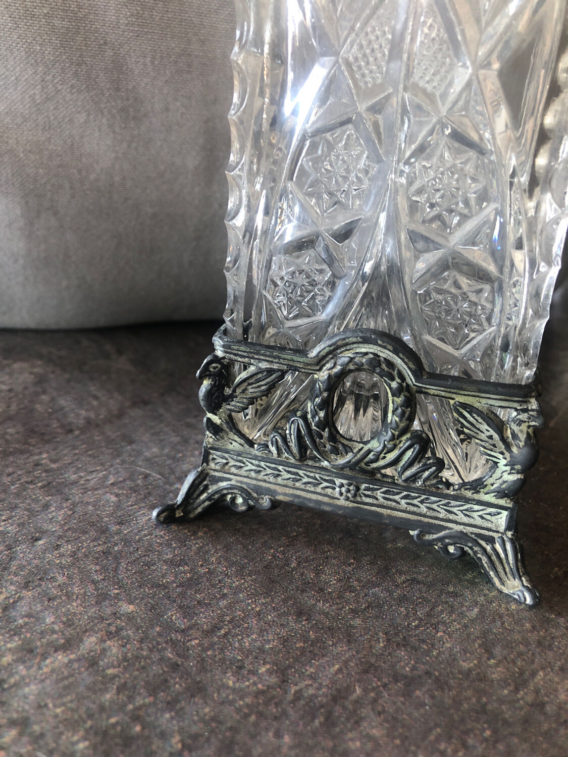 Vintage transparent glass vase