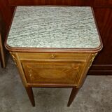 Bedside in marquetry with bronze