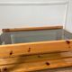 Pine and smoked glass coffee table, 70s-80s