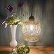 Vintage amber glass tulip pendant light