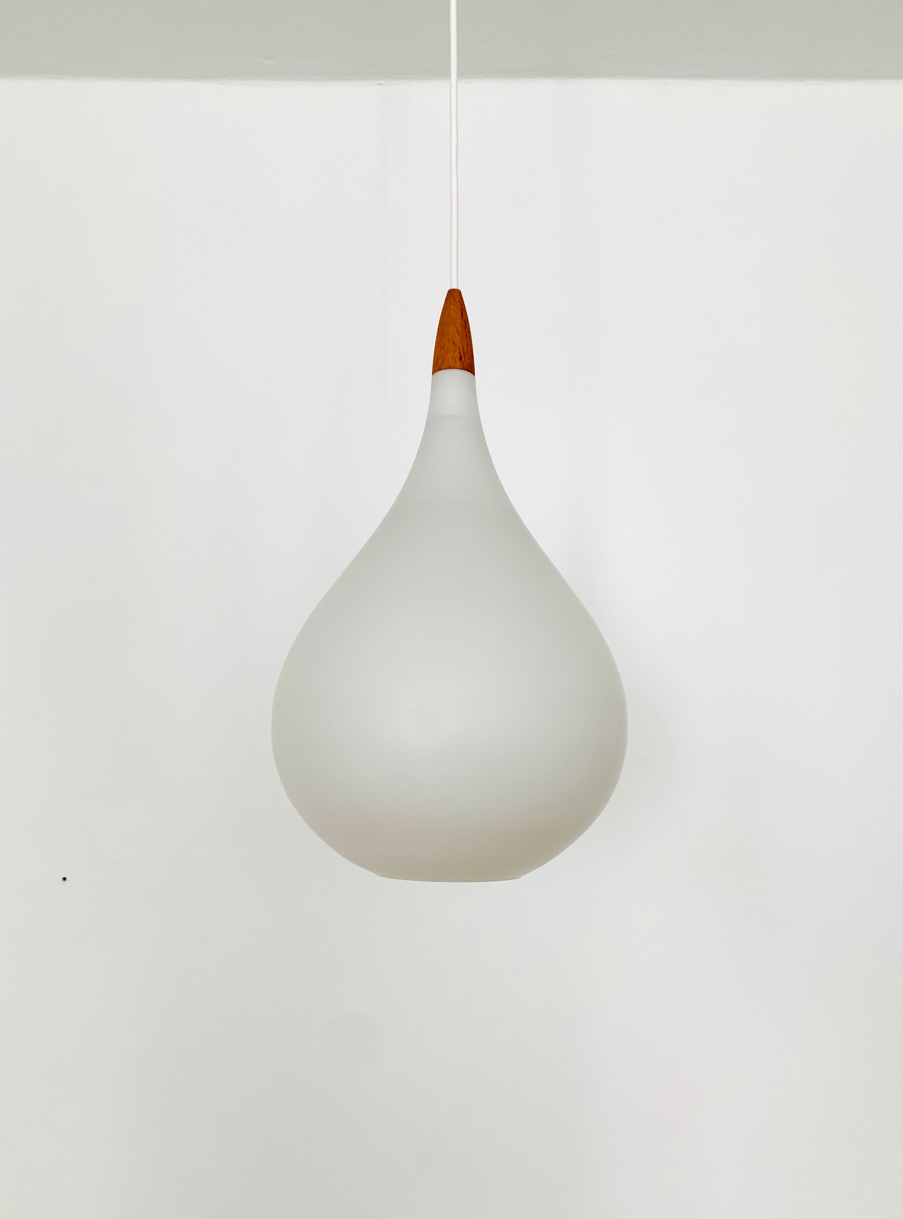 Set of 2 Swedish Opaline Pendant Lamps by Uno and Östen Kristiansson for Lu