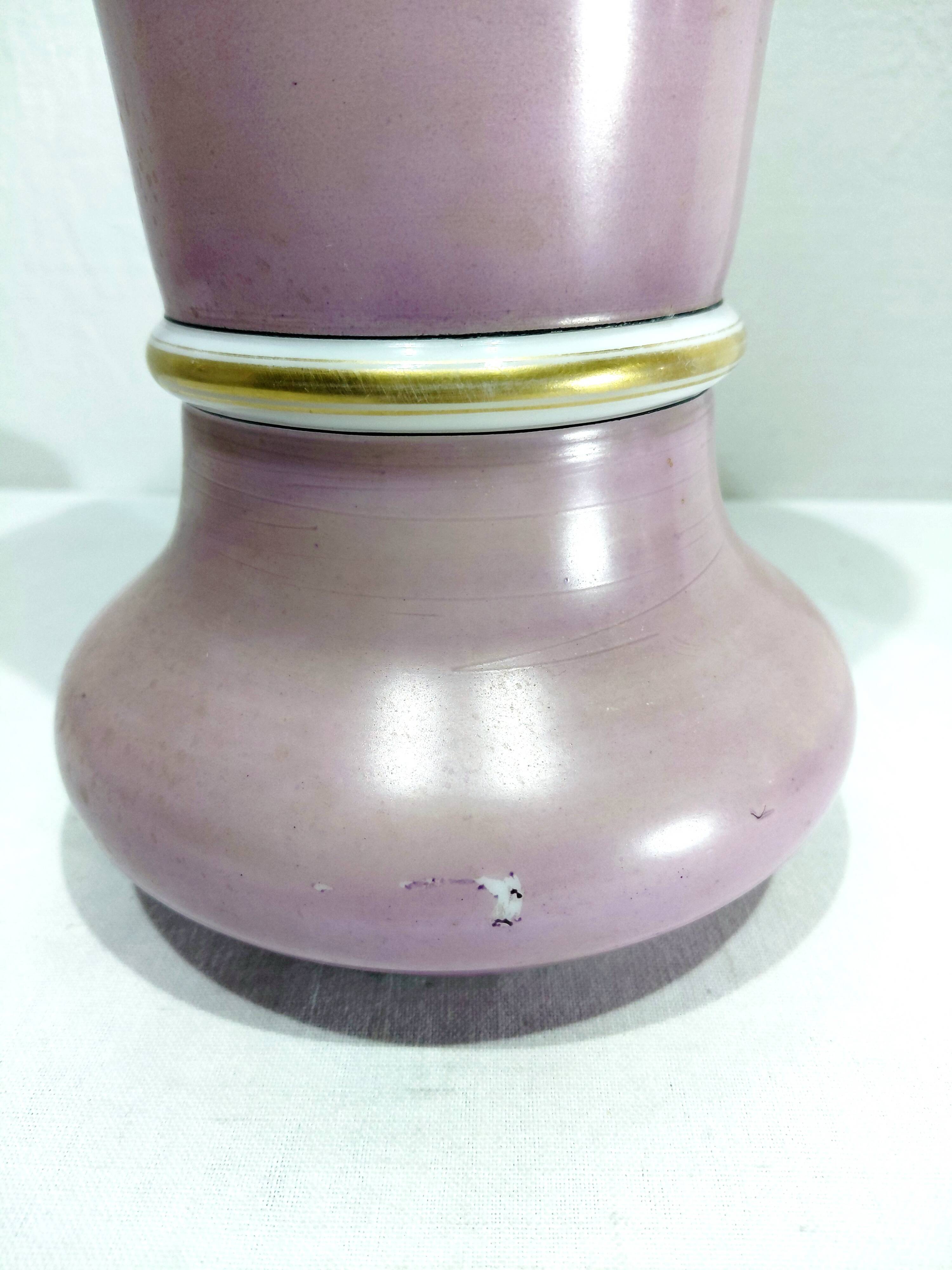 Pair of pink opaline vases