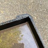 Table basse vintage en fer forgé et verre