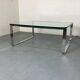 Table basse moderniste suisse en chrome, acier et verre de Strässle, années 1970