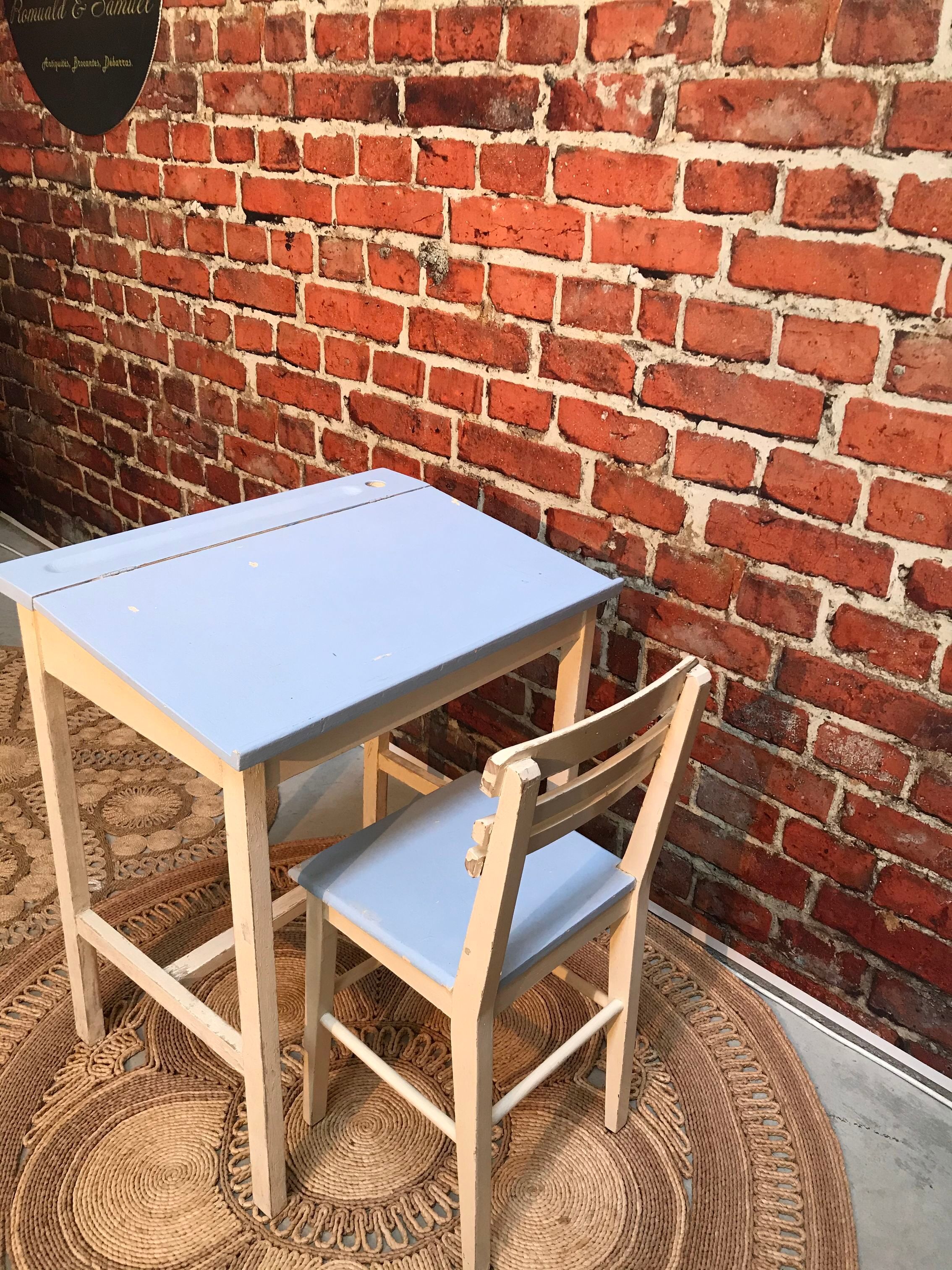 School desk and chair