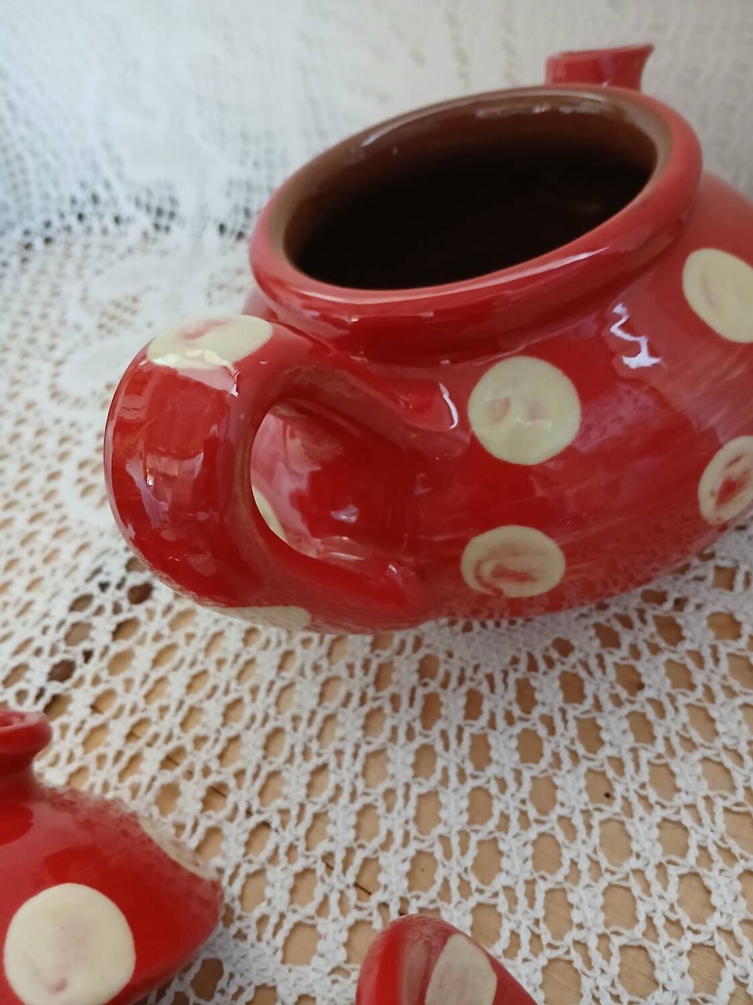 Handmade pottery teapot
