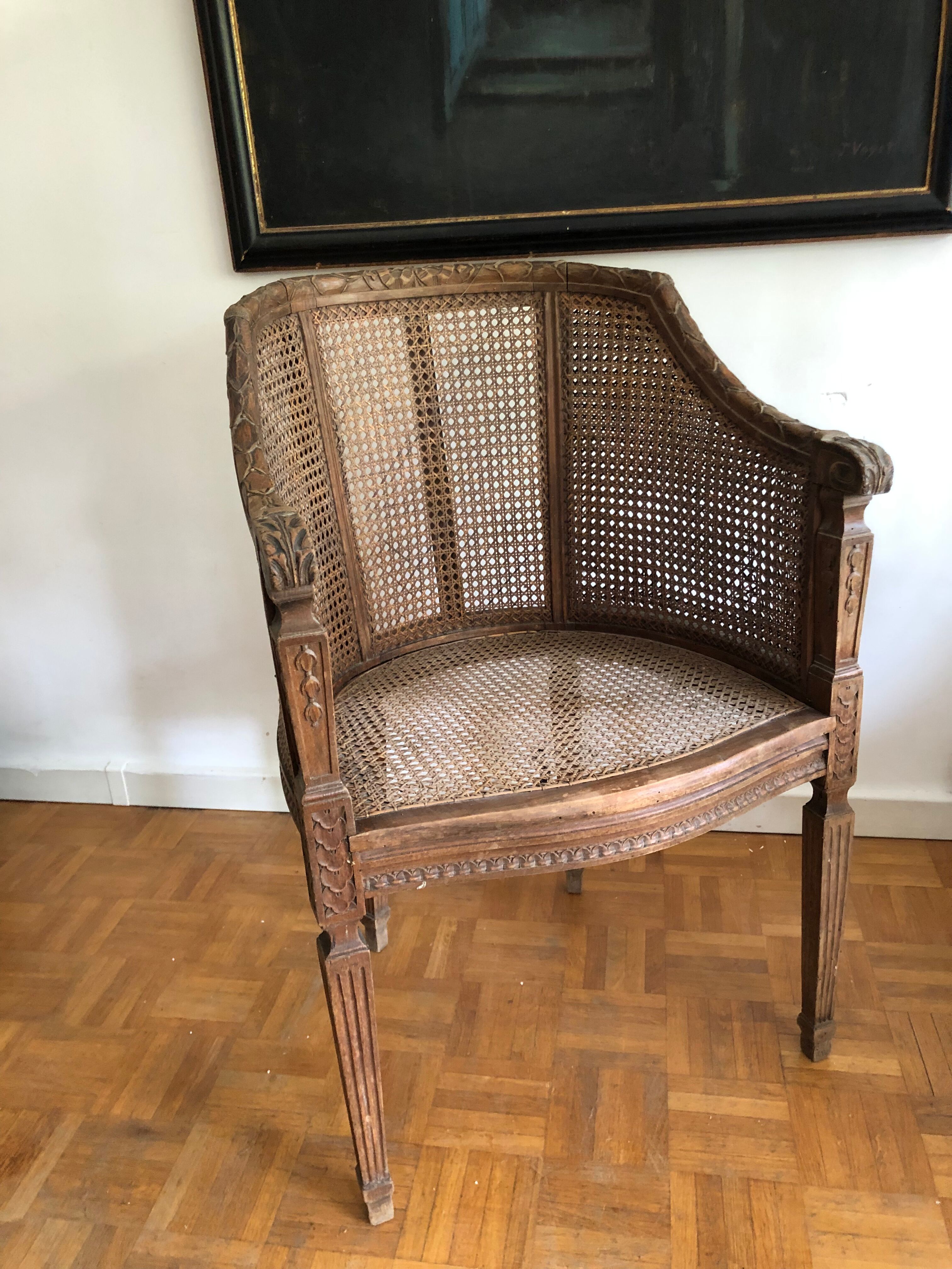 Louis XVI canned armchair