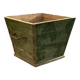 Large vintage 1940s forest green pine box, rustic utilitarian style.
