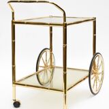 Vintage bamboo style trolley on wheels
