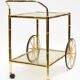 Vintage bamboo style trolley on wheels