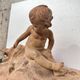 Sculpture "Putto on Lion Skin" in terracotta, Léon Dufrène, circa 1900 – France