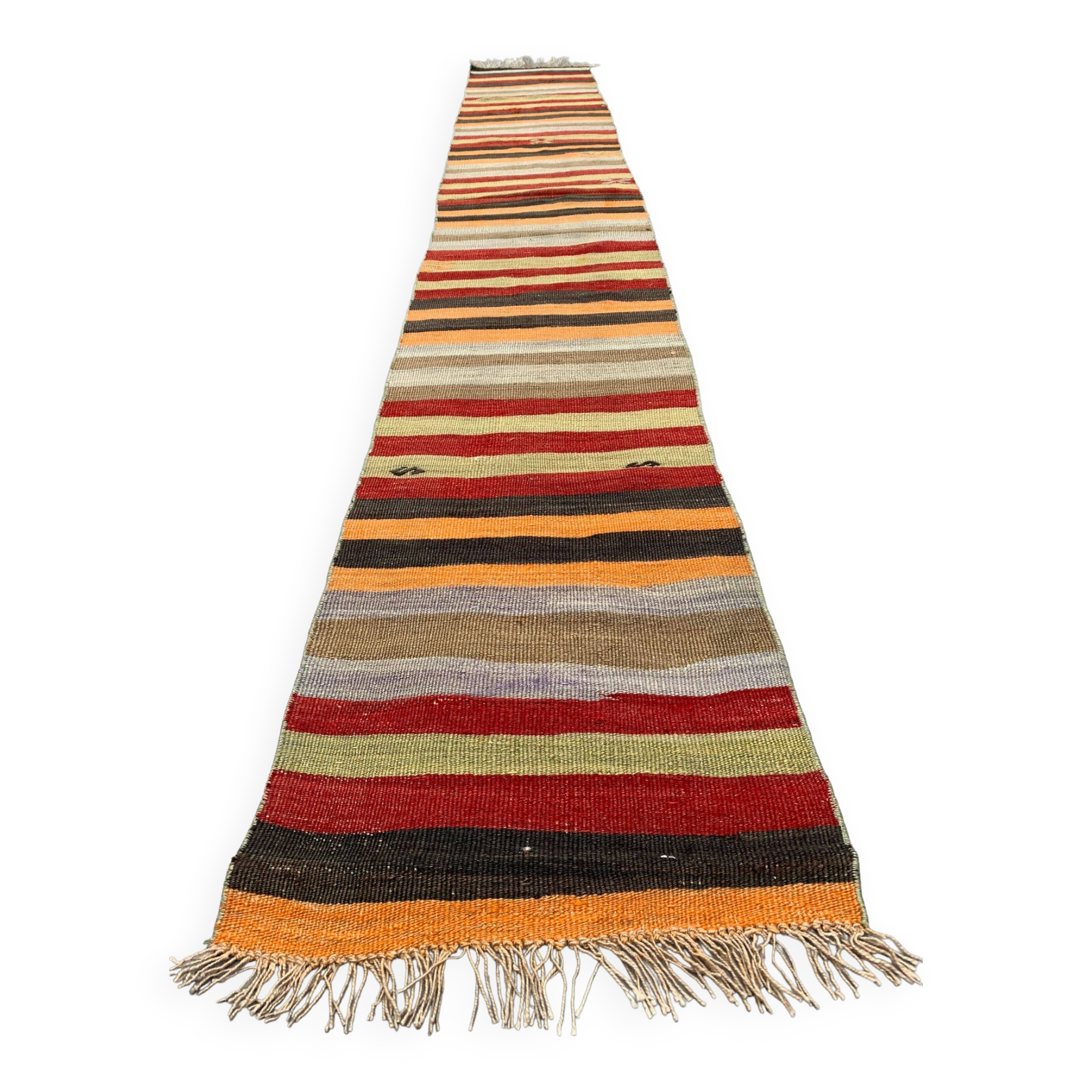 Old Turkish narrow Kilim Runner 347x49 cm shabby chic, vintage kelim