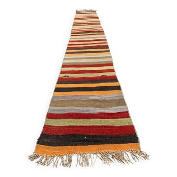 Old Turkish narrow Kilim Runner 347x49 cm shabby chic, vintage kelim