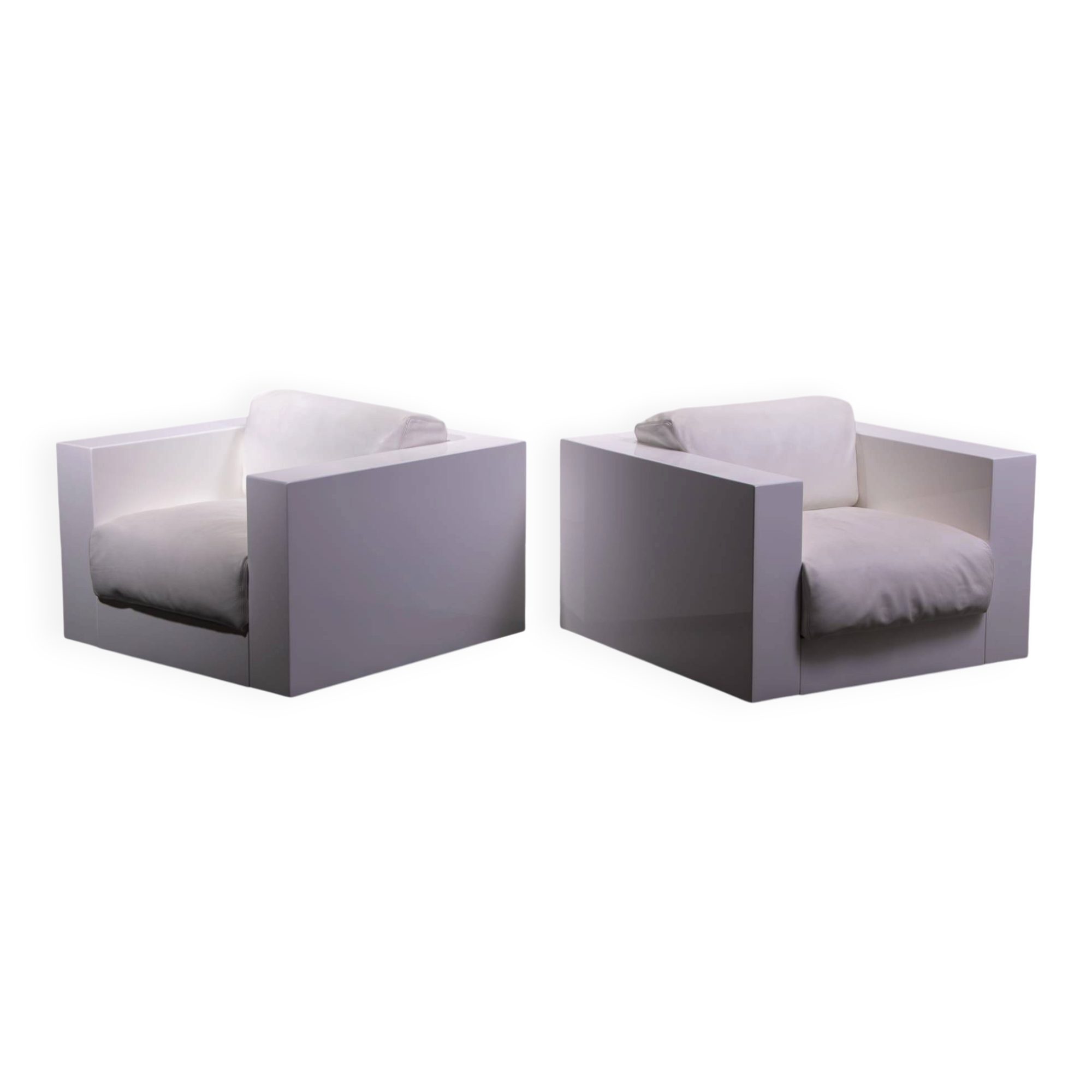 Saratoga armchairs by Lella and Massimo Vignelli for Poltronova