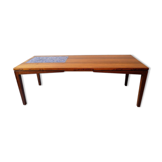 Danish rosewood and mosaic ceramic tile coffee table, 1960s