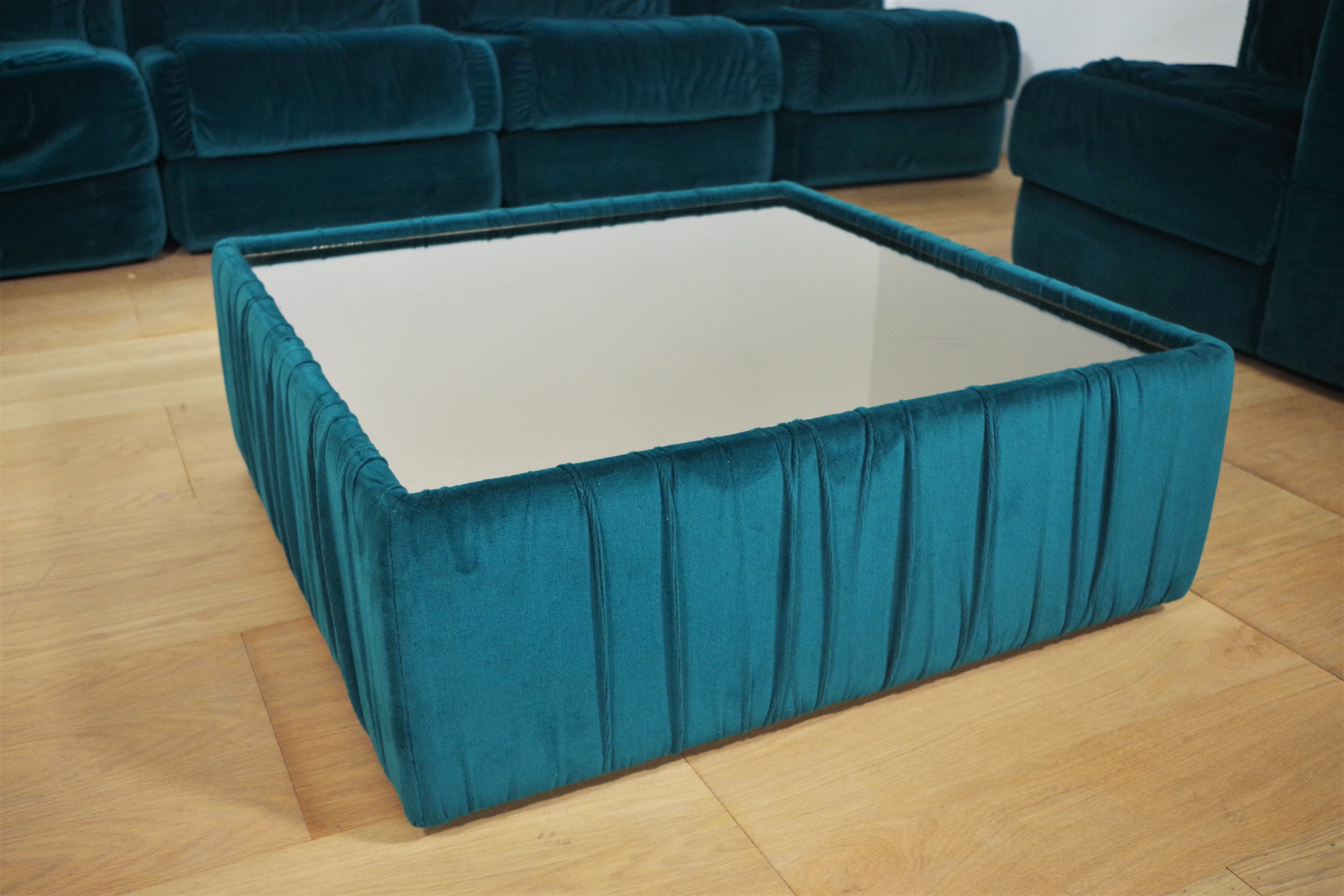 Fauteuils en Chenille de Seven Salotti, 1970s, Set de 5