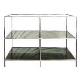 Vintage self-supporting library in steel and glass by Poul Cadovius for Royal System Denmark, 1960s.