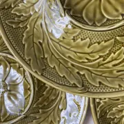 Artichoke service in Gien slipware