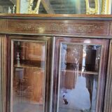 Napoleon iii library showcase with brass marquetry in mahogany from the 19th c. n°1