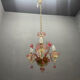 Venetian Pink Murano Glass Chandeliers Set of 2, 1960s