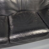 Zanotta 'Onda' 3-seater sofa in black leather