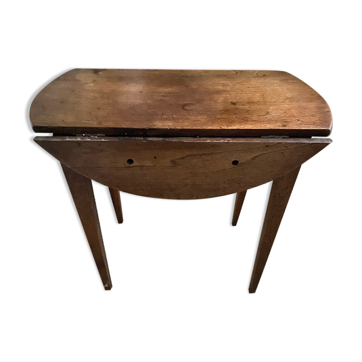 Round wooden folding coffee table