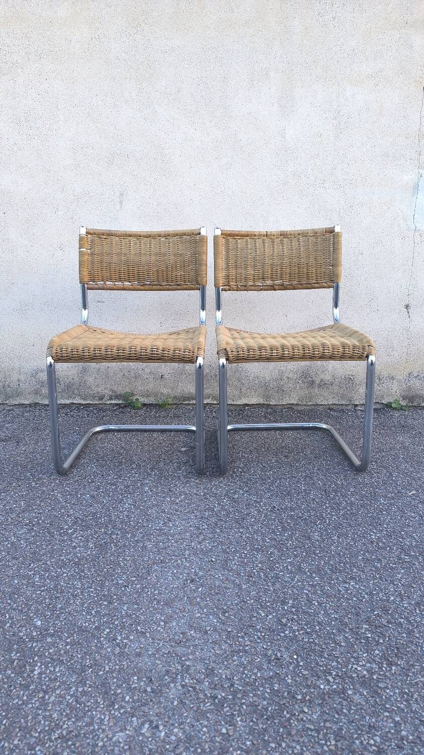 Pair cesca b32 chair design Marcel Breuer