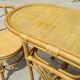 Table and chairs bistrot head to head rattan bamboo 1970