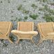 Série de 3 chaises en rotin