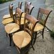 Set of 8 solid cherrywood chairs with straw seats, Directoire period