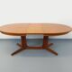 Vintage oval dining table Baumann from the 60s and 70s in teak with extension.
