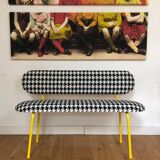 Houndstooth fabric bench
