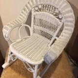 Child rocking chair rattan white