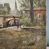 The Pont Neuf Paris, oil on canvas signed and dated
