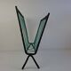 1960 Czechoslovakian Mid-Century Magazine Rack with Green Wire