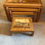 Nesting tables wood marquetry