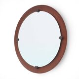 Curved plywood round mirror, 1960s