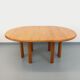 Table à manger ronde vintage Seltz des années 70 80 en orme blond massif