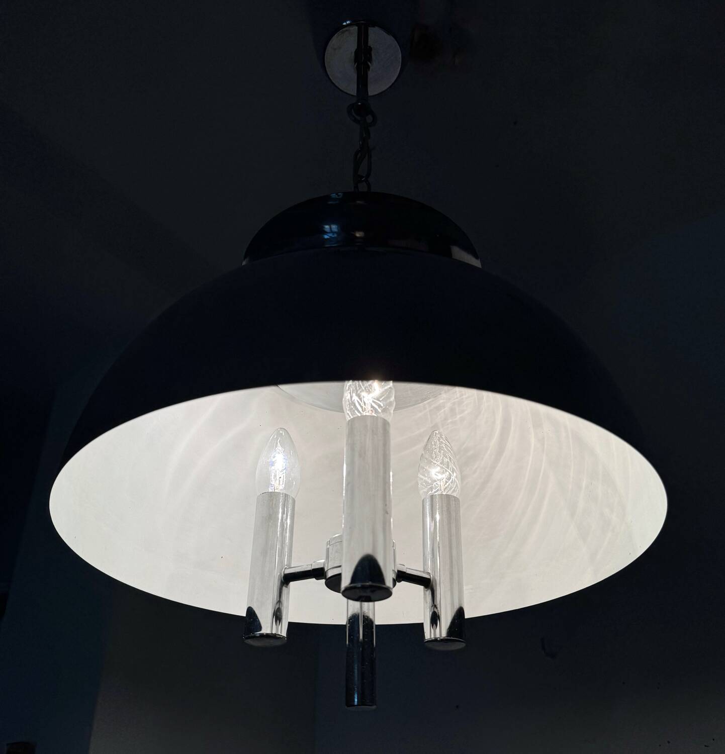 Space Age chrome design chandelier from the 70s