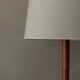 Lampe de sol en teck vintage avec abat-jour en tissu, années 1960-70.