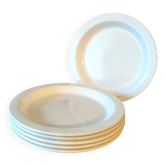 Vintage dessert plates, nesting set by Michel Hamon, Gien Prisunic