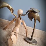 Duo herons brass wings