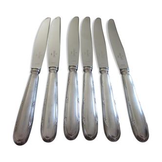 6 knives in silver metal