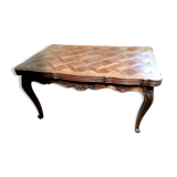 old walnut wood table in louis XV style