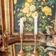 Duo of small brass candlesticks