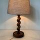 Turned wooden lamp